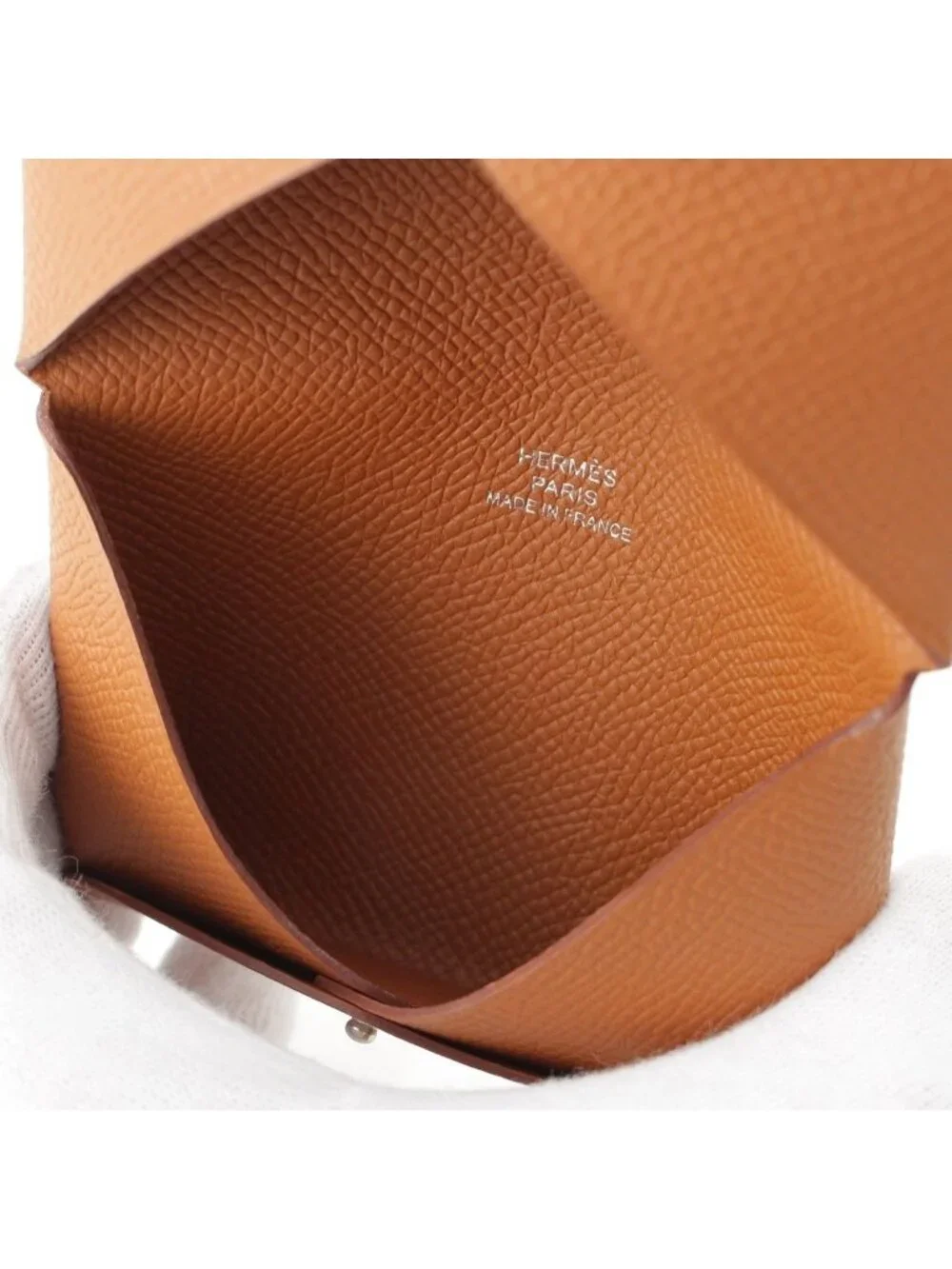 Hermes Calvi Epsom Card Case Gold